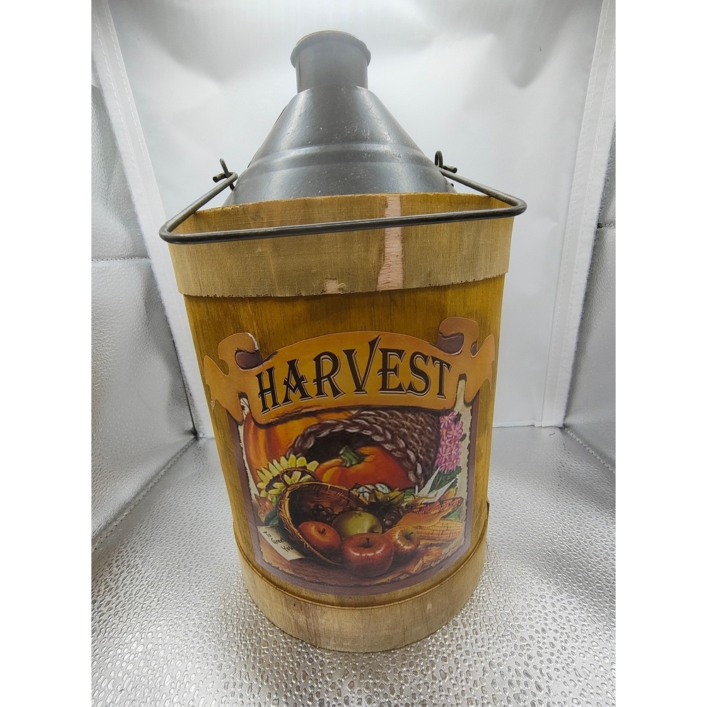 Celebrate It Fall Harvest Wooden and Metal Cork Plug With Handle Decorative Jug